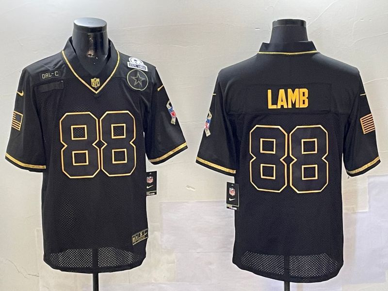 Men Dallas Cowboys #88 Lamb Black Gold 2024 Nike Limited NFL Jersey style 01082->dallas cowboys->NFL Jersey